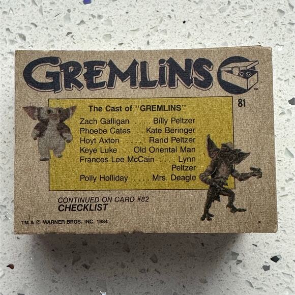 1984 Topps Gremlins Complete Card Set 1-82 No Stickers - Picture 5 of 5